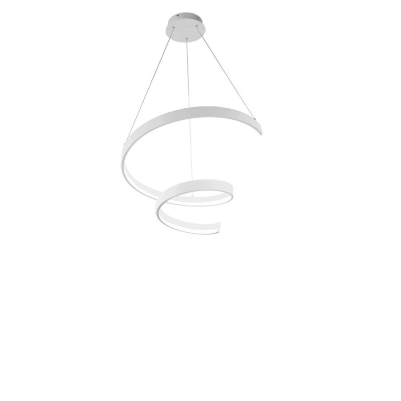 Φωτιστικό κρεμαστό λευκό ματ 230V led 35w 3500Lm θερμό λευκό 3000k SO.NASTRO ONDALUCE