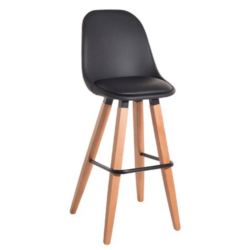 ΣΚΑΜΠΟ ΜΠΑΡ BAR205  (41-1504)  δερματίνη καθισμα  -με πόδια  οξιάς   40X49X75-110 cm