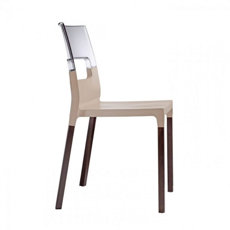 NATURAL DIVA ART. 2815 Καρέκλα πολυπροπυλενίου - fiberglass με ξυλινα ποδια