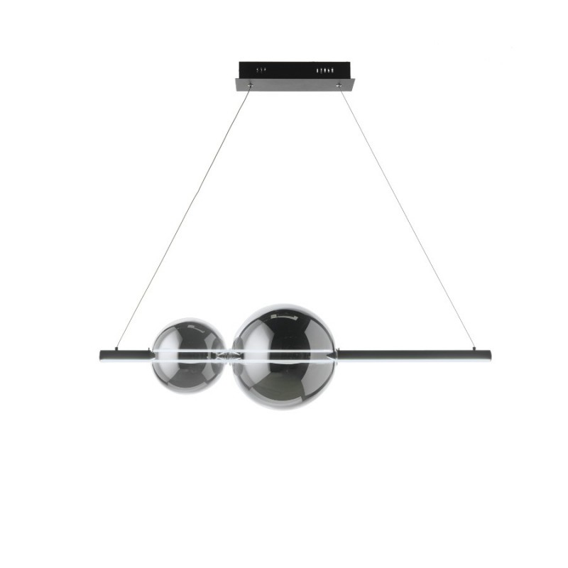 Φωτιστικό κρεμαστό μαύρο 230V led 45w 4500Lm θερμό λευκό 3000k dimmable SO.FUFI/NERO ONDALUCE