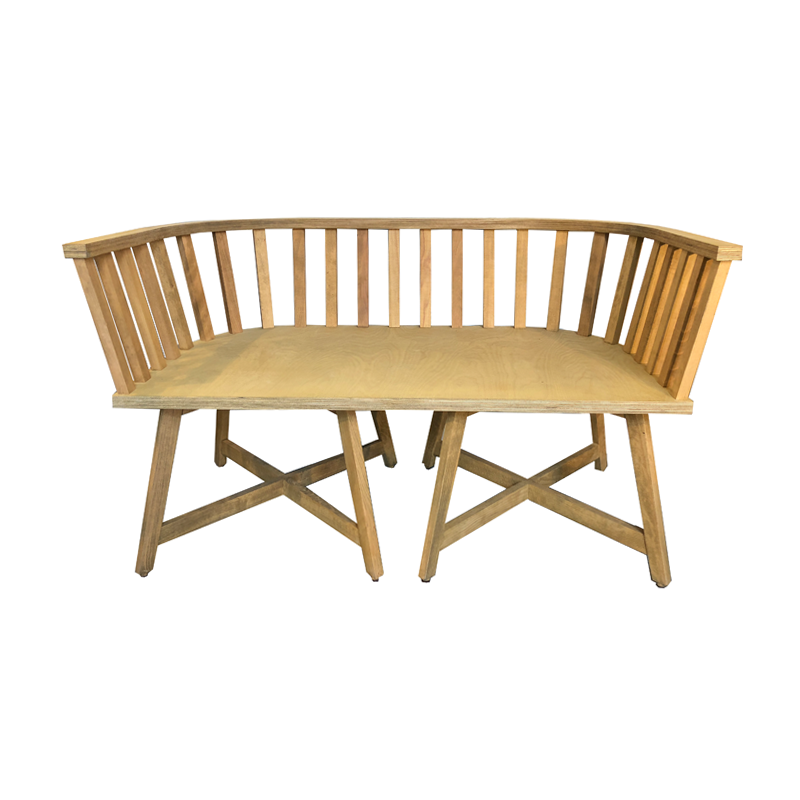  AE 21 - Ξύλινος καναπές 140x76 cm  από μασίφ οξιά με μαξιλάρια