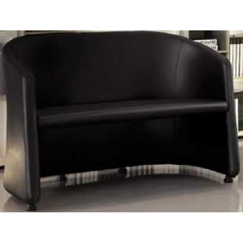 VERGINA  Καναπές διθέσιος 128*64*75Υ εκ. μαύρη δερματίνη