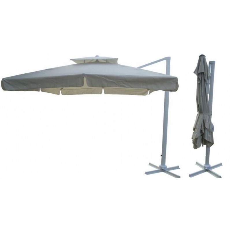 BL 5187 G  ΟΜΠΡΕΛΑ ΑΛΟΥΜΙΝΙΟΥ ΚΡΕΜΑΣΤΗ ΤΕΤΡΑΓΩΝΗ ΜΕ ΒΑΣΗ  ΒΑΡΕΟΥ ΤΥΠΟΥ 300 * 300 cm