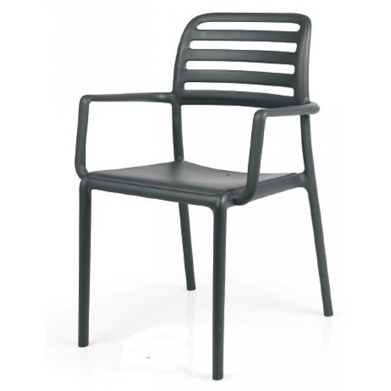 NARDI COSTA - Πολυθρόνα  από πολυπροπυλένιο ανθρακί( 40244.02.000.06) 58,5Χ57Χ83cm