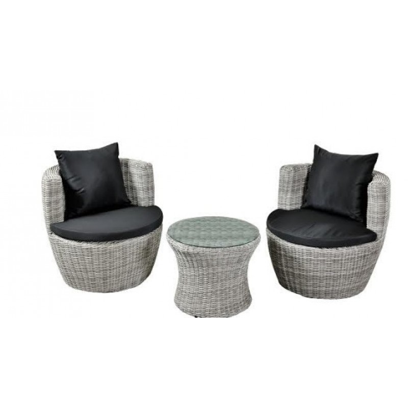 Σαλόνι Set ( CHARLESTON LOUNGE SET 3 TMX απο συνθετικό ρατταν