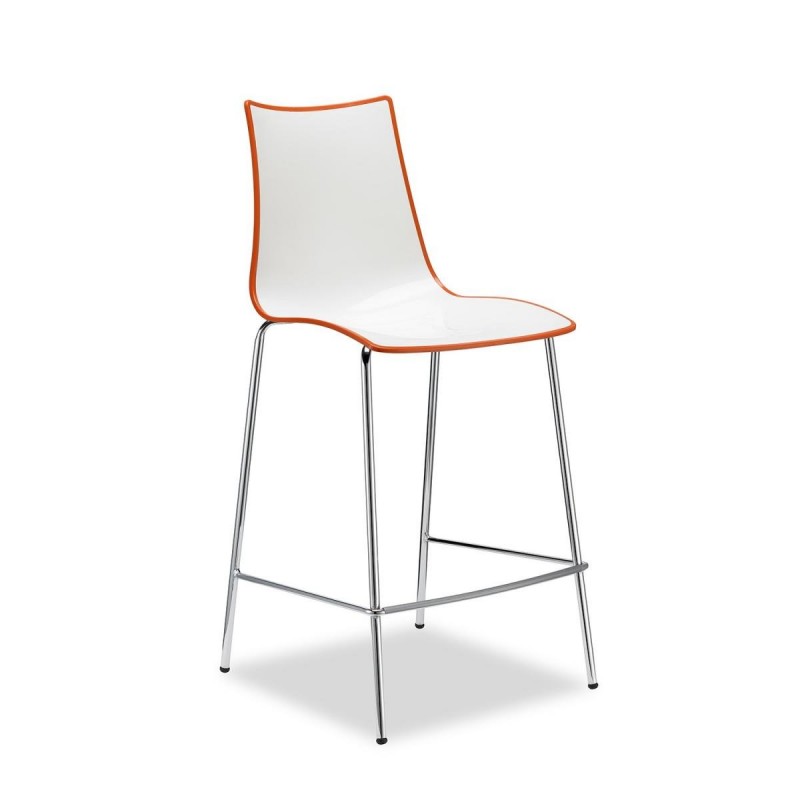 BAR STOOL ZEBRA BICOLORE ART. 2561 -Σκαμπό μπαρ μεταλλικό σκελετό με  τεχνοπολυμέριο ( 48χ51χ65/103 cm)