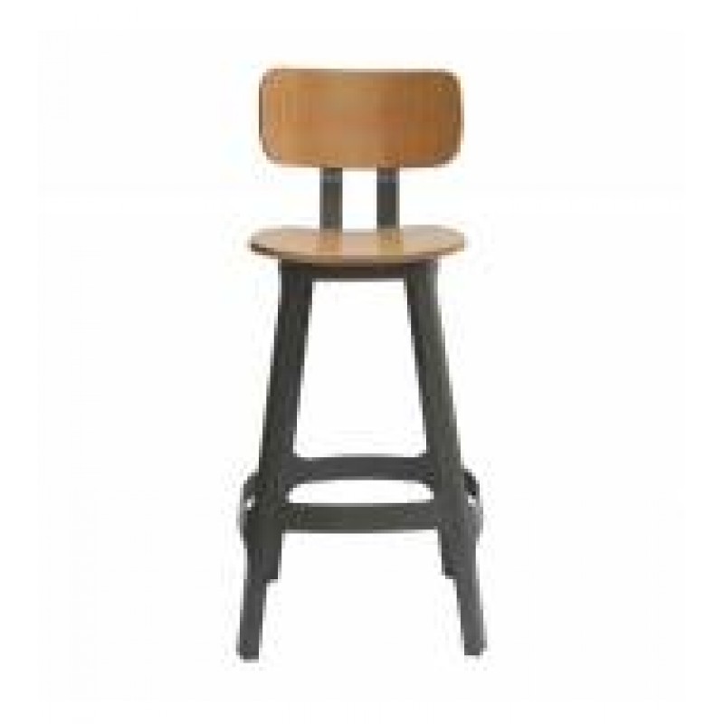 MS 12XP   Σκαμπό μπαρ μεταλλικο με ξυλινο πατο και πλατη  Υ: 95 Β: 43 Μ: 36