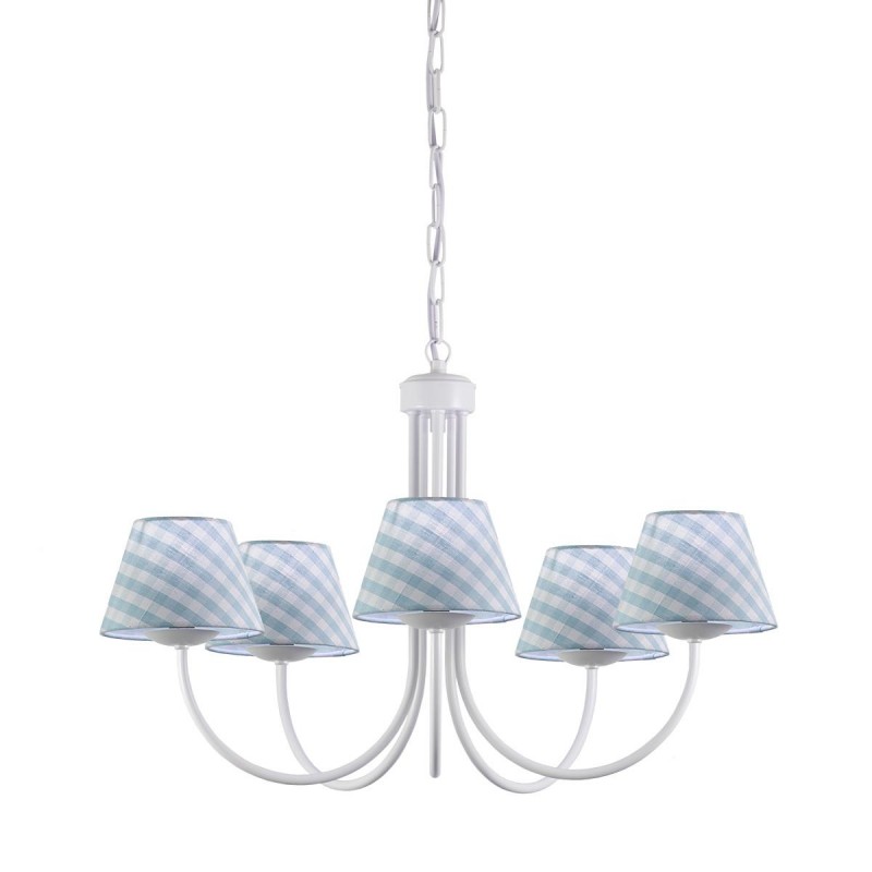 Πολύφωτο με σιέλ καρό καπέλα | BIANCO-1 5015/5