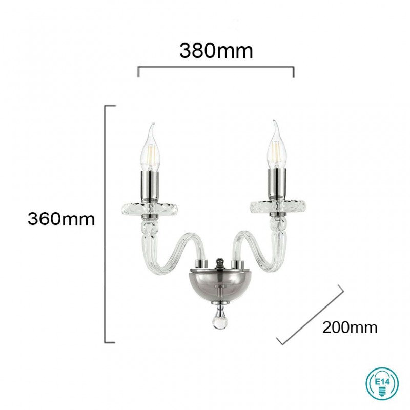 Απλίκα Ondaluce Ap.Bach/2SP CR Διάφανη-Χρώμιο