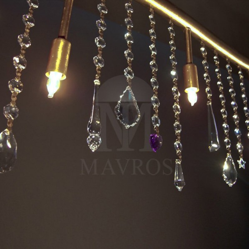 MAVROS  -  Κλασικό 5φωτο φωτιστικό ράγα με κρύσταλλα | ΔΙΟΝ 5002P/5