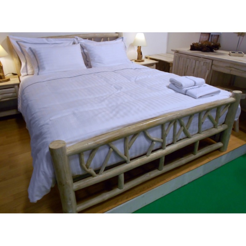 EXOTIQ  HRB-1   Κρεβάτι από ακατέργαστο ξύλο διπλό 160X200 CM