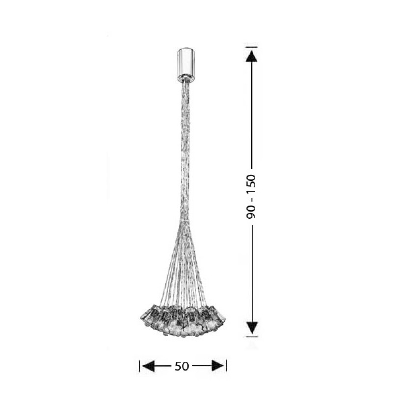 Μοντέρνο 19φωτο πολύφωτο | ΟΥΙΣΚΙ 59527S/19