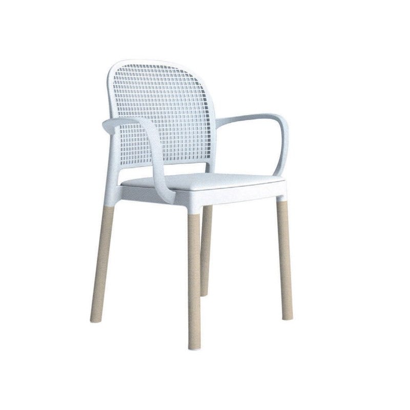 Gaber Panama cod 241 / BL Πολυθρόνα με μπράτσα έδρα από τεχνοπολυμέριο και πόδια από οξιά