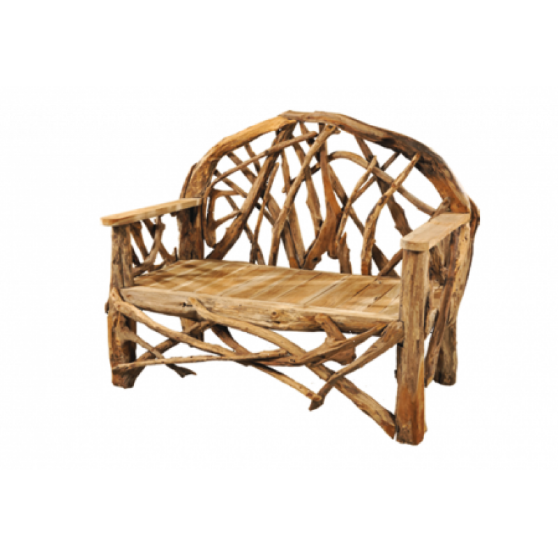 Διθέσιος Καναπές 136X60Χ45-132 υψοςcm  από Φυσικό Ακατέργαστο Ξύλο JK-132289