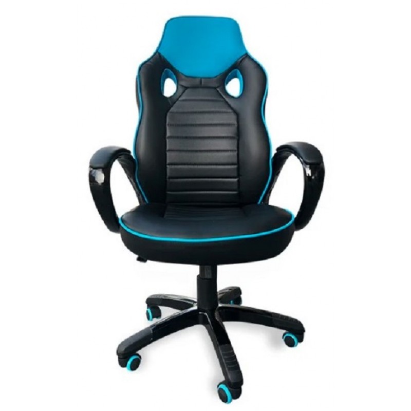 ΚΑΡΕΚΛΑ ΓΡΑΦΕΙΟΥ SPACE ΜΠΛΕ-ΜΑΥΡΟ 56X62X(112 - 121) ΜΕ ΕΠΕΝΔΥΣΗ ΔΕΡΜΑΤΙΝΗΣ