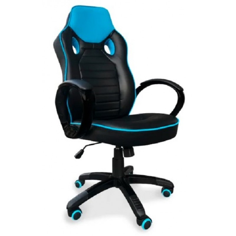 ΚΑΡΕΚΛΑ ΓΡΑΦΕΙΟΥ SPACE ΜΠΛΕ-ΜΑΥΡΟ 56X62X(112 - 121) ΜΕ ΕΠΕΝΔΥΣΗ ΔΕΡΜΑΤΙΝΗΣ