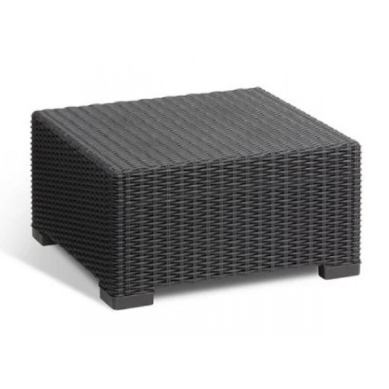 CALIFORNIA TABLE Τραπεζάκι ανθρακί wicker πολυπροπυλένιο 68x68x35