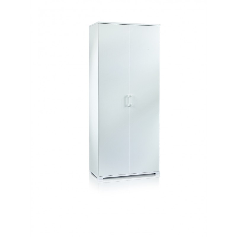 Ντουλάπα 2φυλλη με 4 ρυθμιζόμενα ράφια Λευκή - 90x45x195