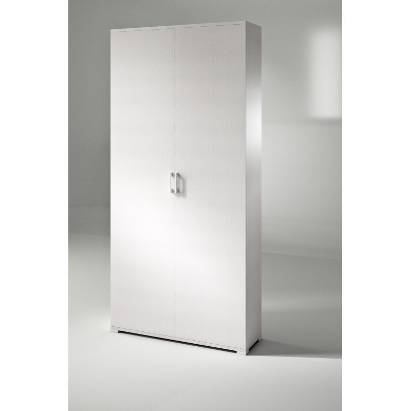 Ντουλάπα 2φυλλη με 4 ρυθμιζόμενα ράφια Λευκή - 90x45x195