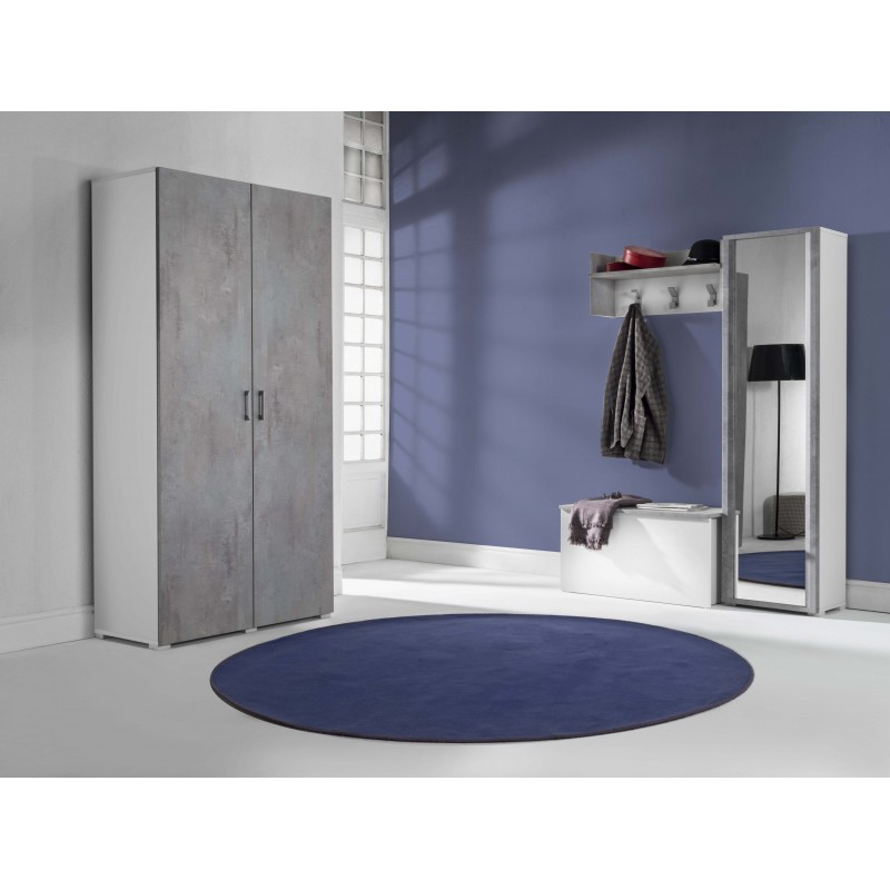 Ντουλάπα 2φυλλη με 4 ρυθμιζόμενα ράφια Λευκή - Γκρι - 90x45x195 Ντουλάπα 2φυλλη με 4 ρυθμιζόμενα ράφια Λευκή - Γκρι - 90x45x195