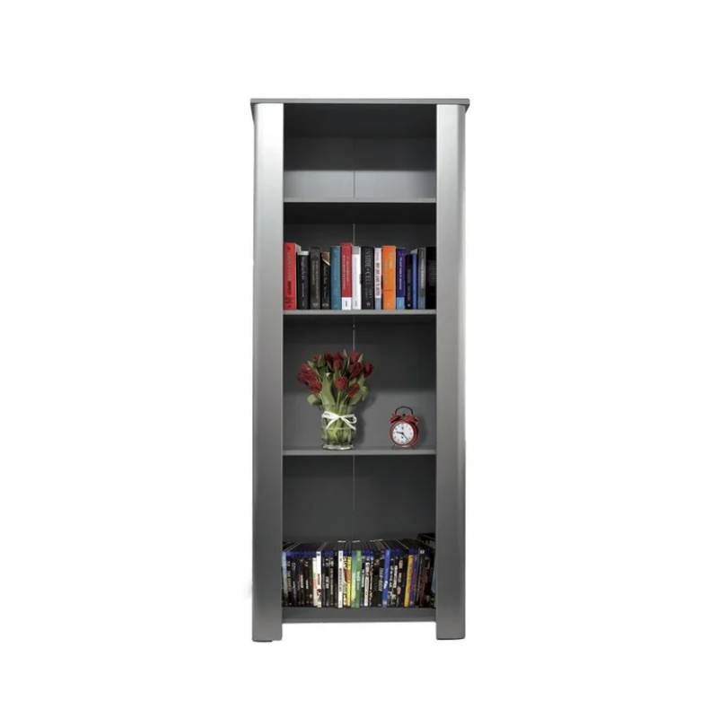 TEKNO LIBR - Ραφιέρα μελαμίνης σε χρώμα ασημί, με 4 ράφια. 75*40*184