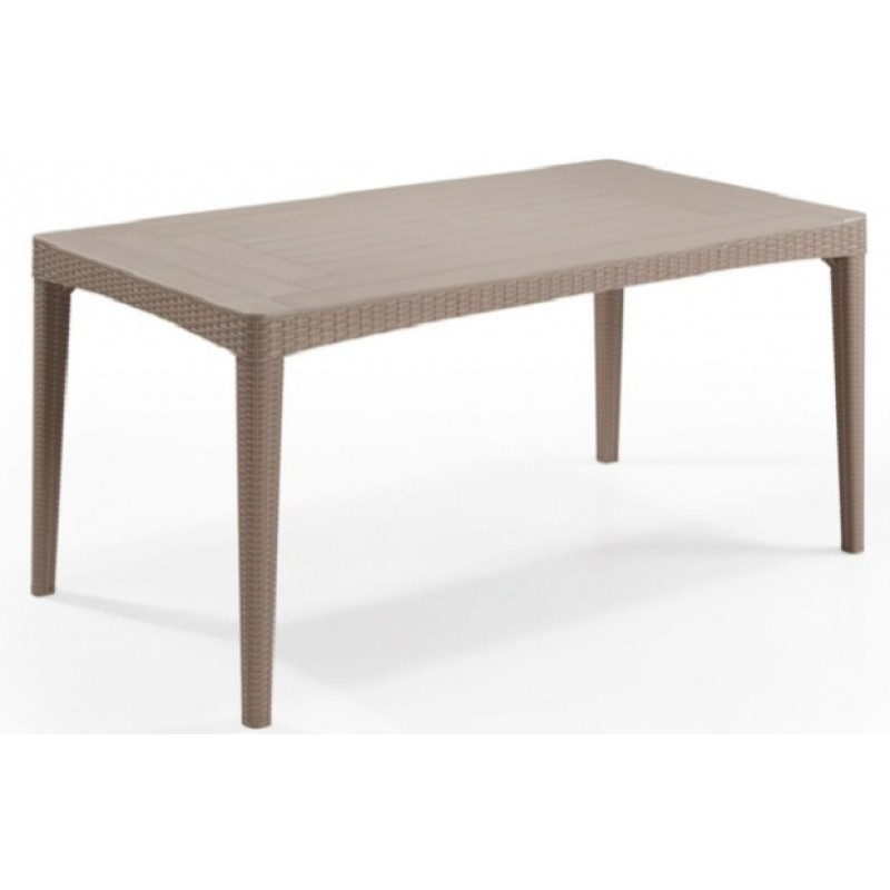Τραπέζι Κήπου Πολυπροπυλενίου  με επιπεδη πλέξη  GIRONA/F Καπουτσίνο  ΔΙΑΣΤΑΣΕΙΣ 160  x 90 x 74 Y