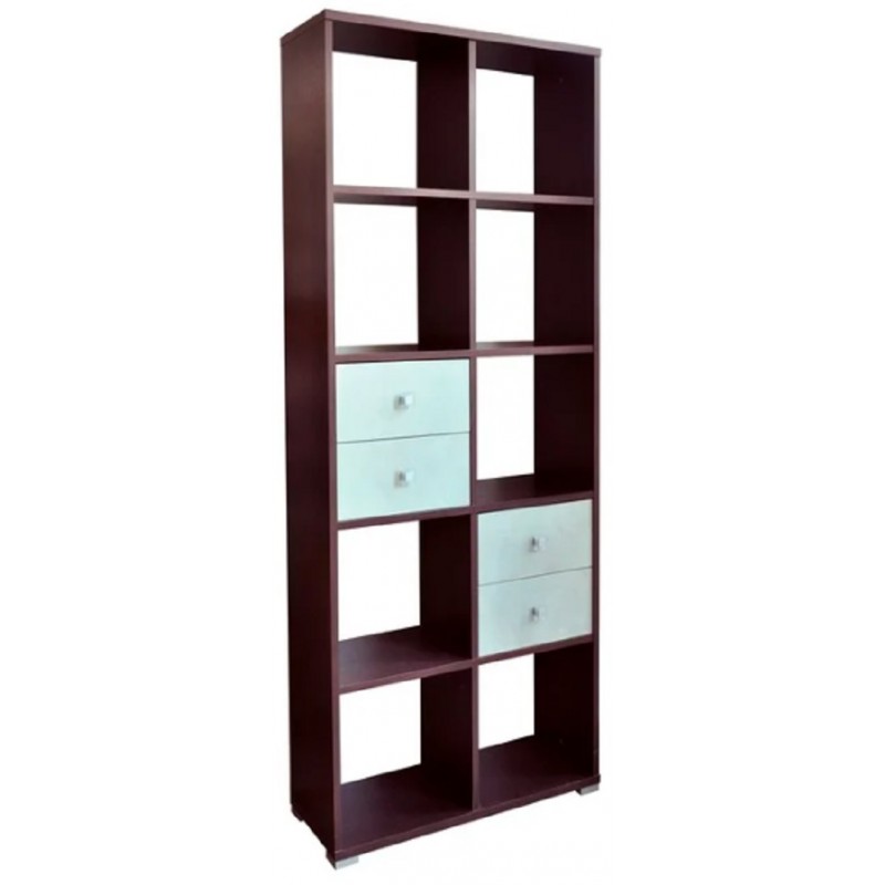 EL 220 Βιβλιοθήκη με 4 Ράφια και συρτάρια. 79x30x194 κωδ.0803-0013 - ΥΛΙΚΟ MDF 