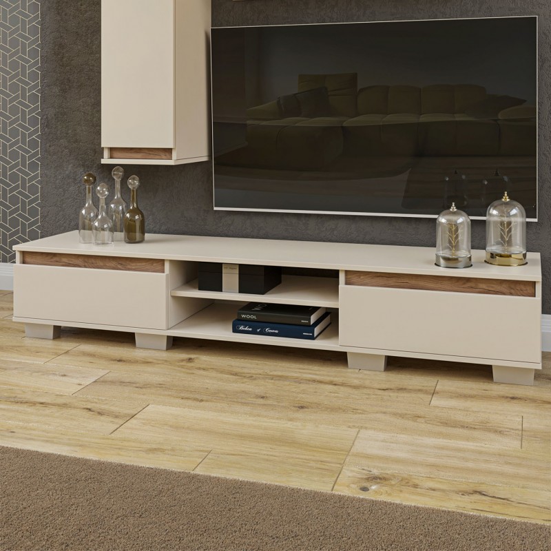 Έπιπλο TV Lilu Μπεζ-Σκούρο Δρυς 175x37x31cm