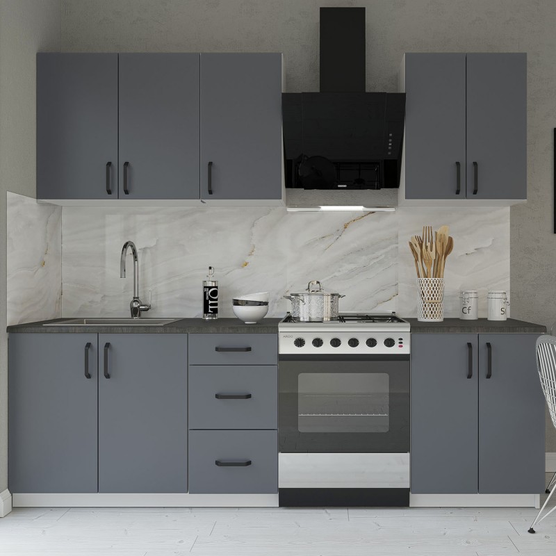 Κουζίνα Melisa Modest 6 Τεμαχίων Ανθρακί