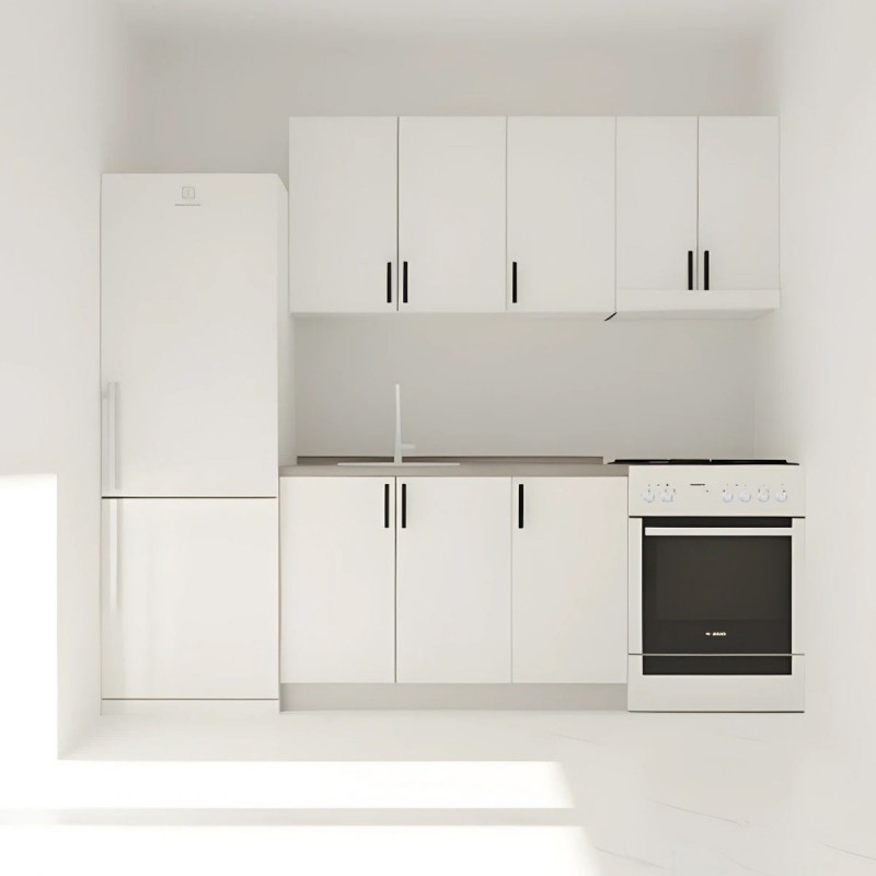 Κουζίνα Modest Σετ 5 Κουτιών Λευκή Άνω Κουτιά 170cm Κάτω 110cm