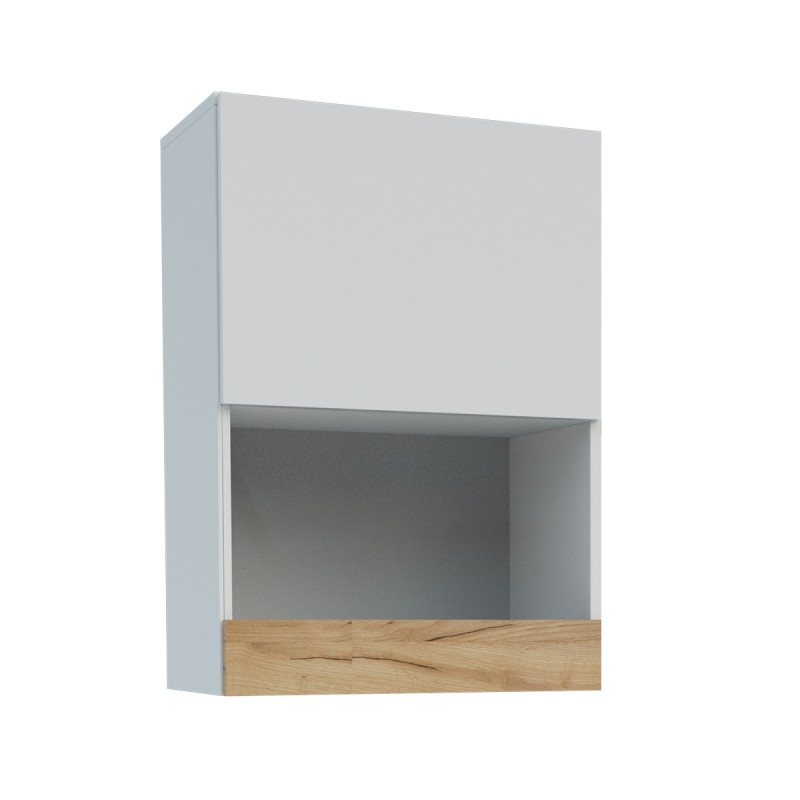 Κρεμαστό Ντουλάπι Morocco Λευκό-Χρυσό Δρυς 55x31x78.5cm