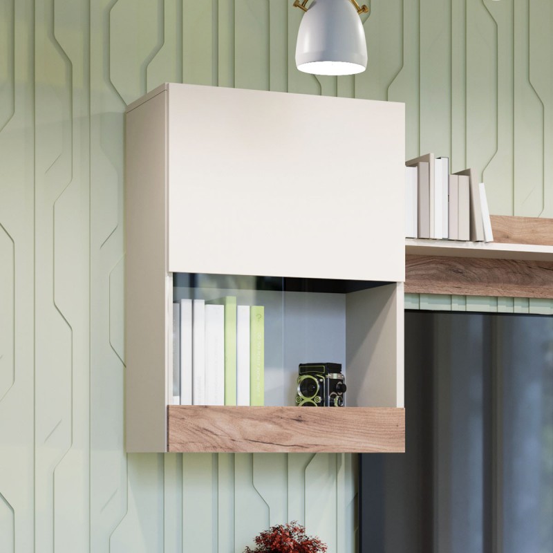 Κρεμαστό Ντουλάπι Morocco Μπεζ-Σκούρο Δρυς 55x31x78.5cm