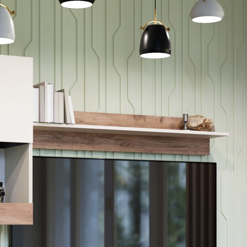 Κρεμαστό Ράφι Morocco Μπεζ-Σκούρο Δρυς 120x20x20cm