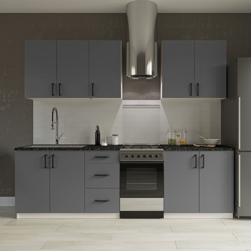 Κουζίνα Rene 6 Τεμαχίων Ανθρακί