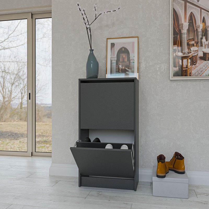 Παπουτσοθήκη Rolf Γραφίτης 50x28x94cm Παπουτσοθήκη Rolf Γραφίτης 50x28x94cm