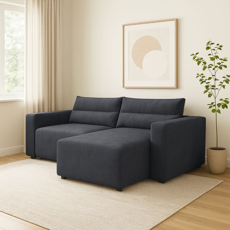 Silver Γωνιακός Καναπές Κρεβάτι με Αναστρέψιμη Γωνία Σκούρο Γκρι 245x148x94cm