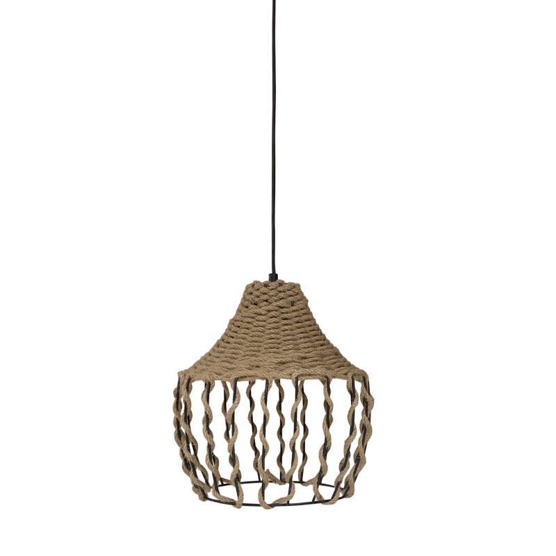 Φωτιστικό Κρεμαστό Μονόφωτο Μεταλλικό Μαύρο-Φυσικό Ε27 Φ26*100cm