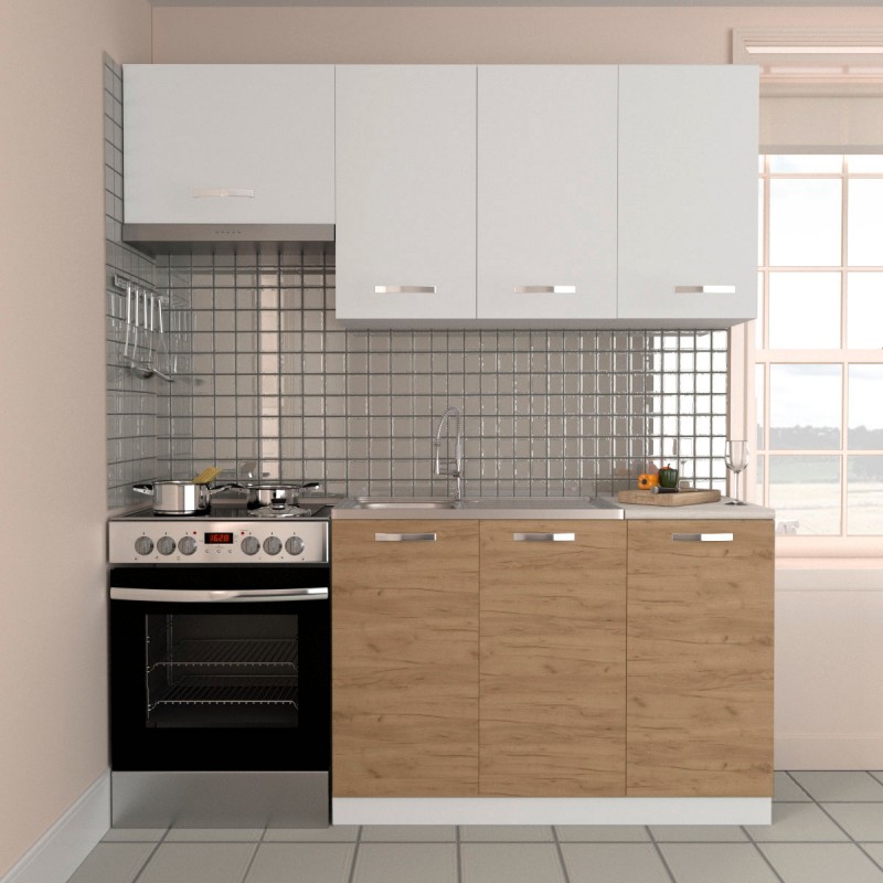 Κουζίνα Charlotte Σετ Χρυσό Δρυς-Λευκό