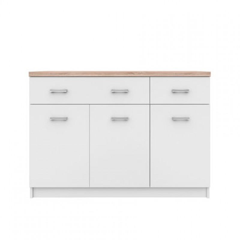 Μπουφές Top Mix 120x33x85cm Λευκό-Sonoma