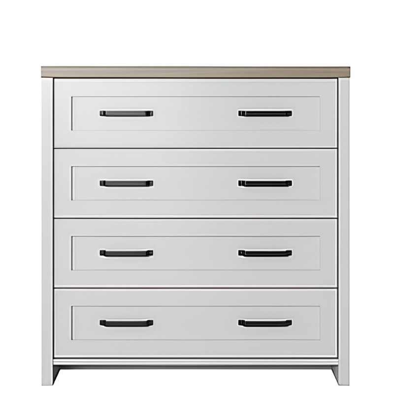 Συρταριέρα Verne Λευκό-Φυσικός Δρυς 88.8x37.2x91.8cm