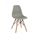 Καρέκλα STEFAN 46.5x53x82cm Γκρι Πολυπροπυλένιο με Ξύλινα Πόδια