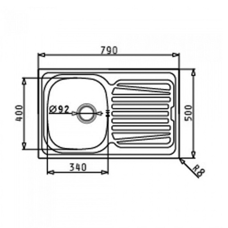 Νεροχύτης Derby 79x50