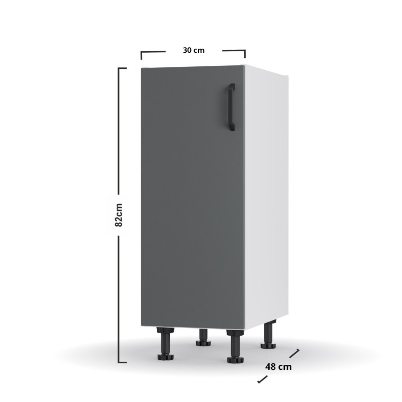 Modest Κάτω Ντουλάπι Ανθρακί 30x48x82cm
