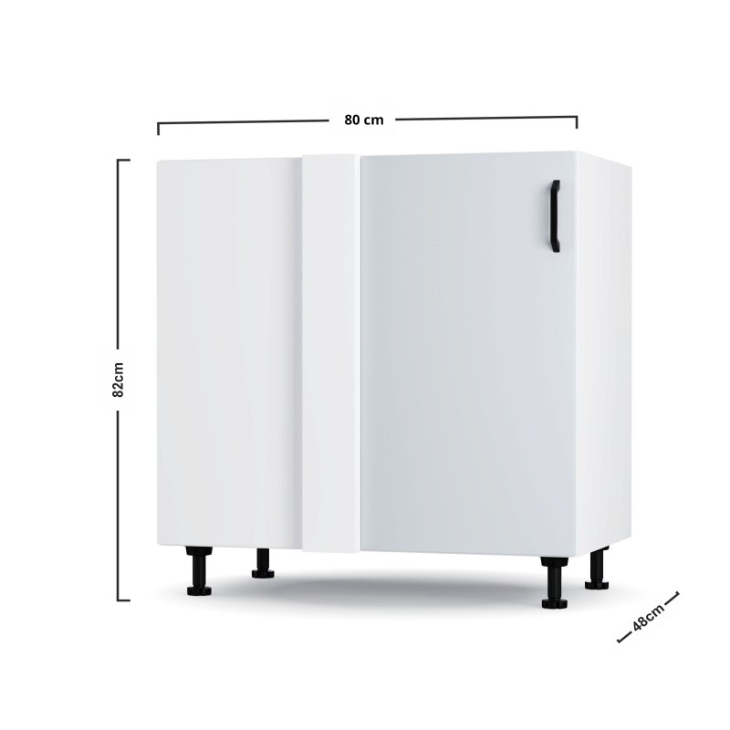 Modest Κάτω Γωνιακό Ντουλάπι Γκρι 80x48x82εκ