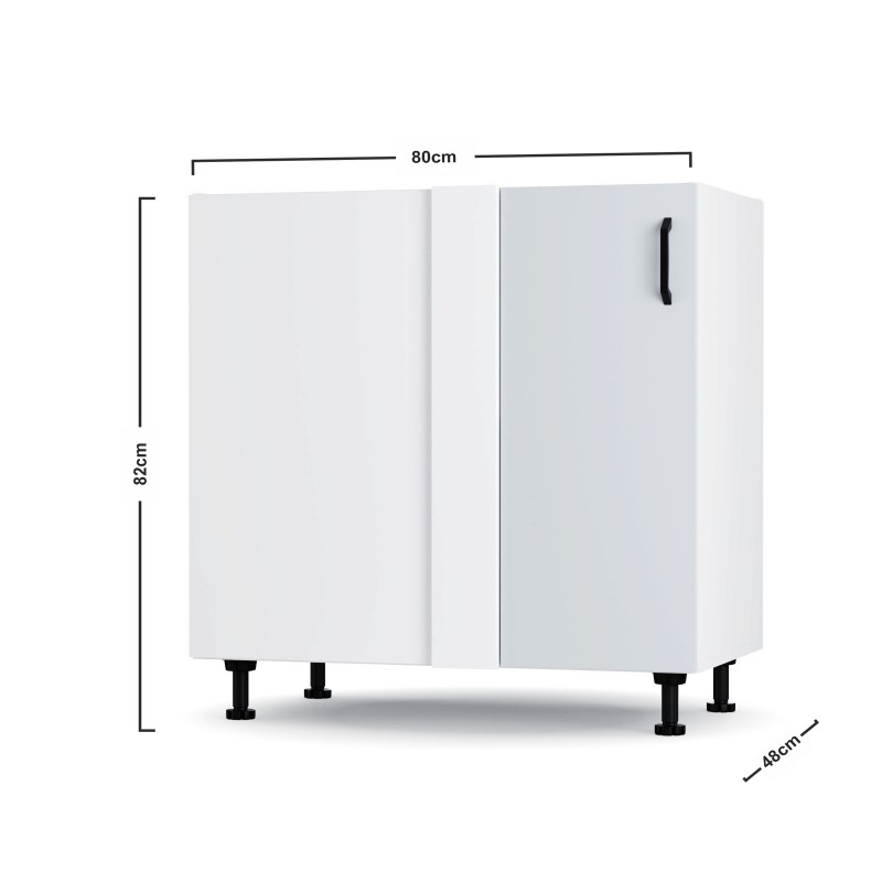 Modest Κάτω Γωνιακό Ντουλάπι Γκρι 80x48x82 εκ