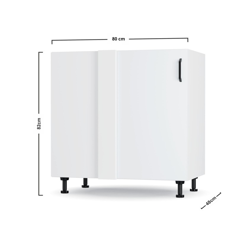 Modest Κάτω Γωνιακό Ντουλάπι Λευκό 80x48x82cm