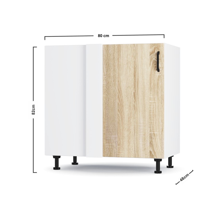 Modest Κάτω Γωνιακό Ντουλάπι Σονόμα 80x48x82cm.