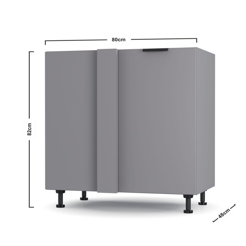 Craft Κάτω Γωνιακό Ντουλάπι Γραφίτη 80x48x82cm