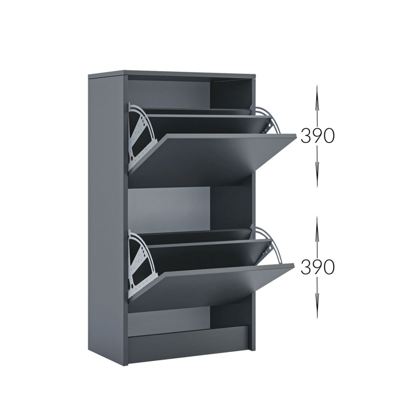 Παπουτσοθήκη Rolf Γραφίτης 50x28x94cm Παπουτσοθήκη Rolf Γραφίτης 50x28x94cm