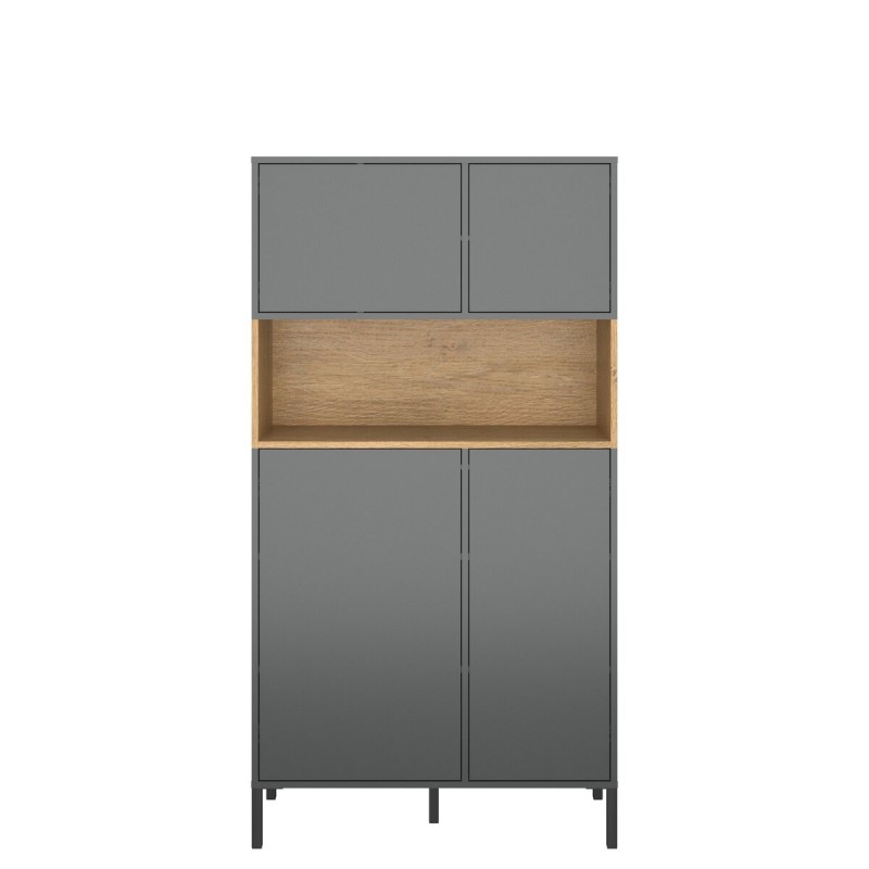 Ραφιέρα Beril Ανθρακί-Χρυσό Δρυς 90x42x170cm